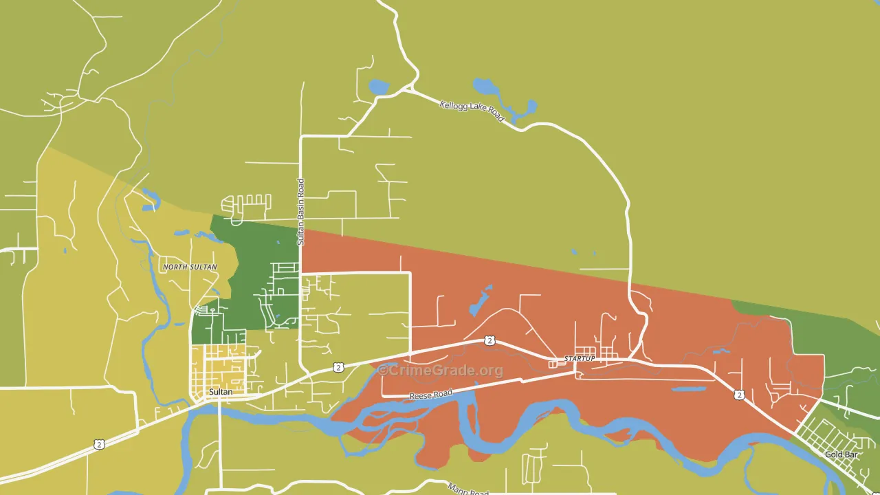 Startup, WA Map of Burglary Rates