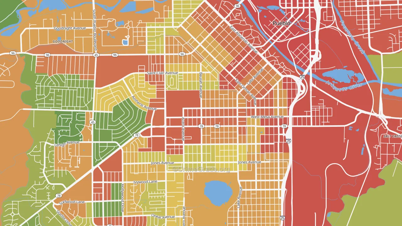 State Fair, Pueblo, CO Map of Burglary Rates