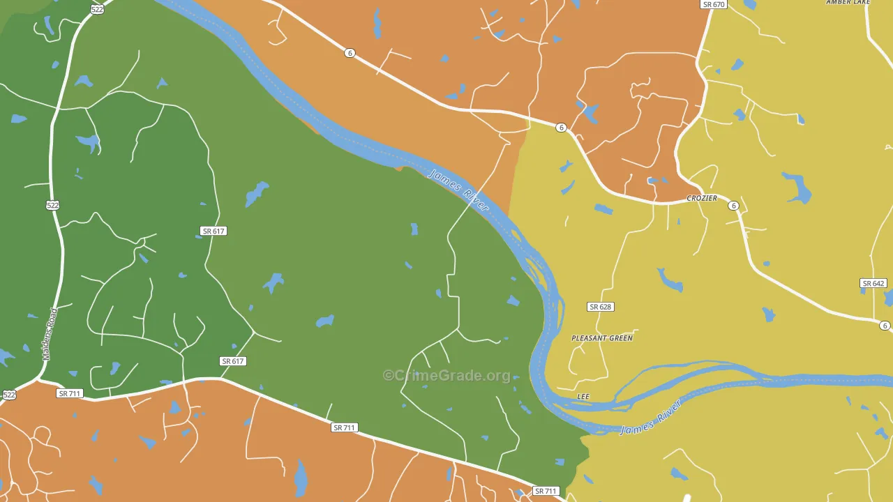 State Farm, VA Map of Burglary Rates