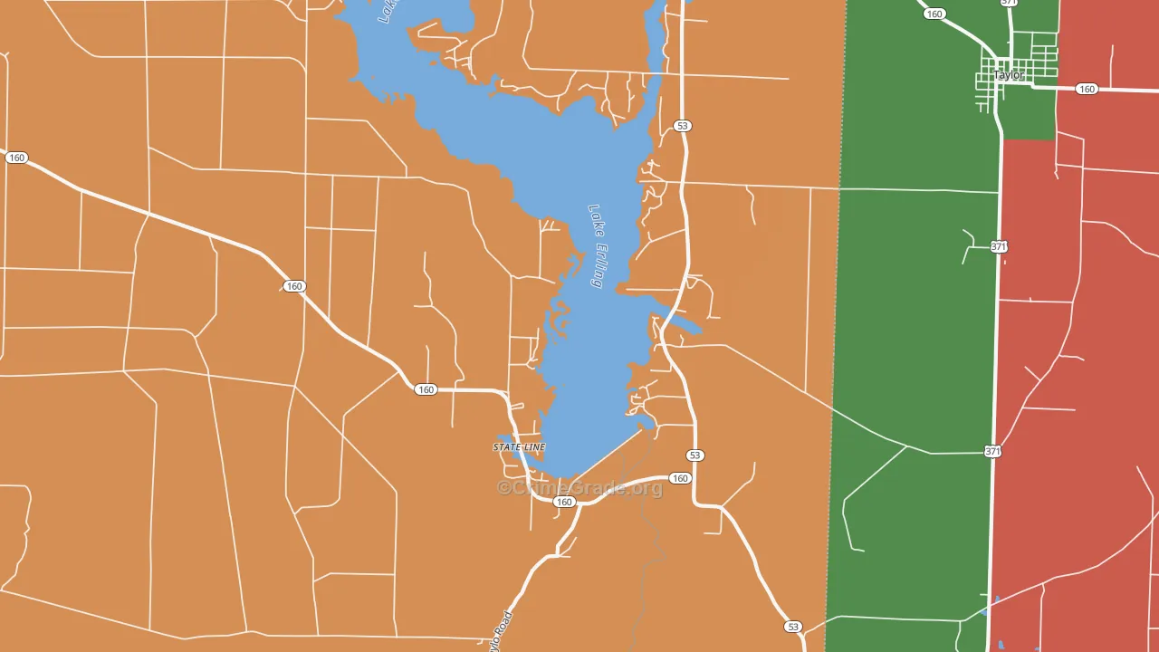 State Line, AR Map of Burglary Rates