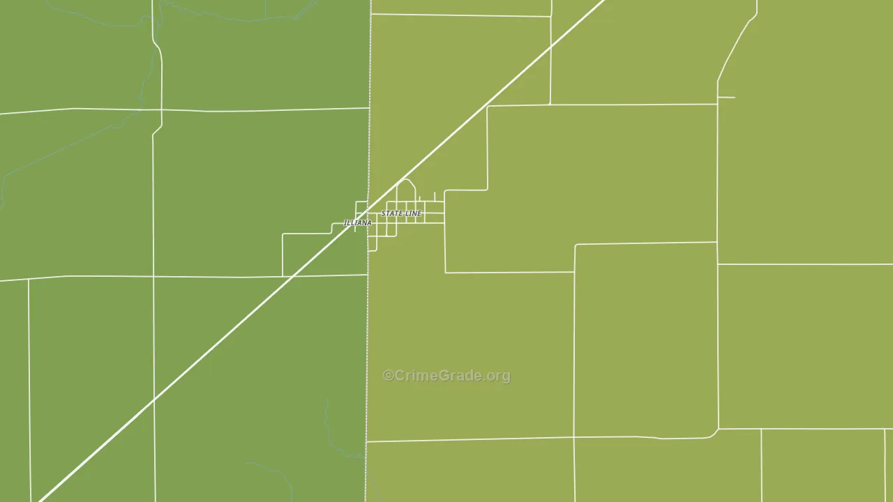 State Line City, IN Map of Burglary Rates