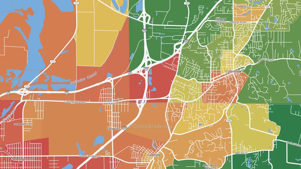 State Park Place, IL Map of Burglary Rates