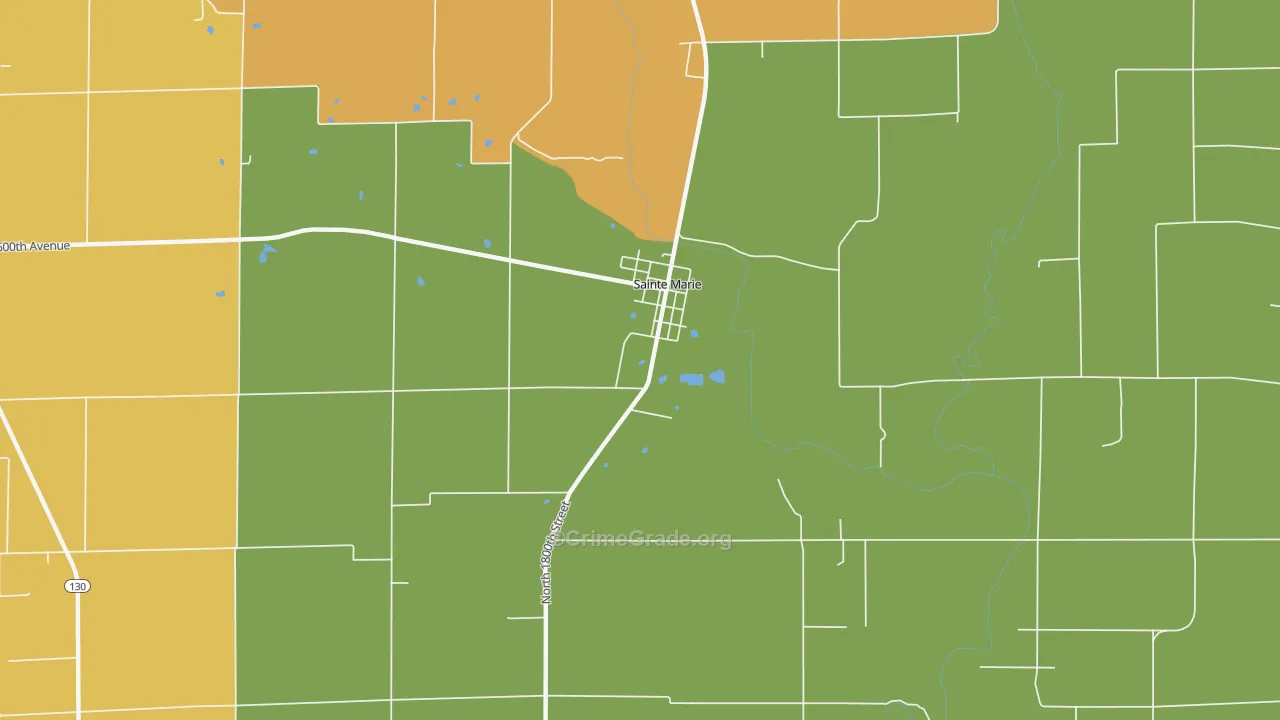 Ste. Marie, IL Map of Burglary Rates