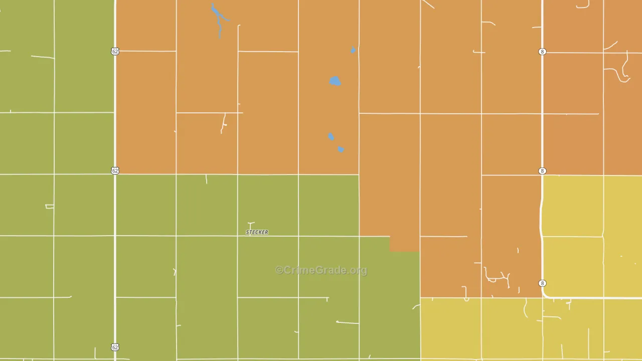 Stecker, OK Map of Burglary Rates