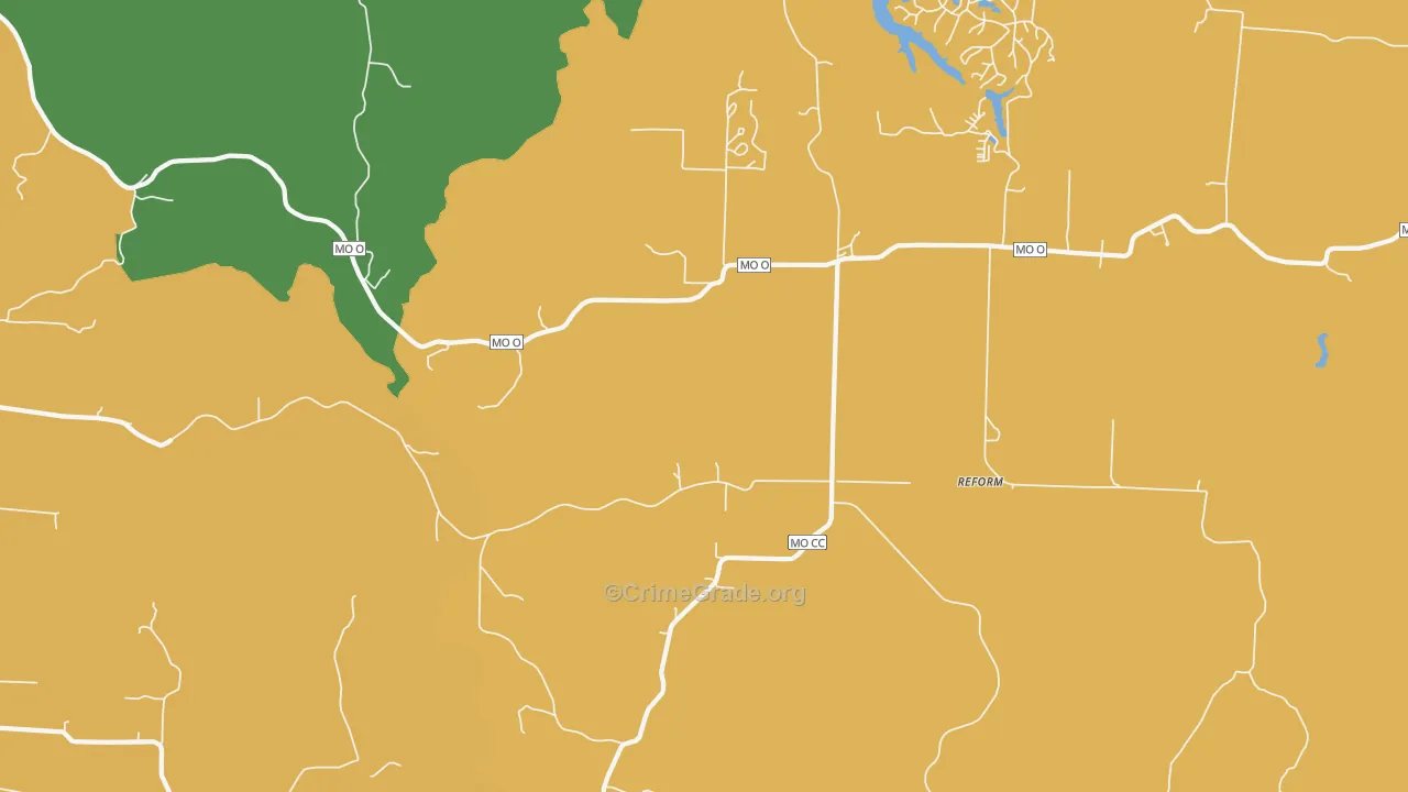 Steedman, MO Map of Burglary Rates