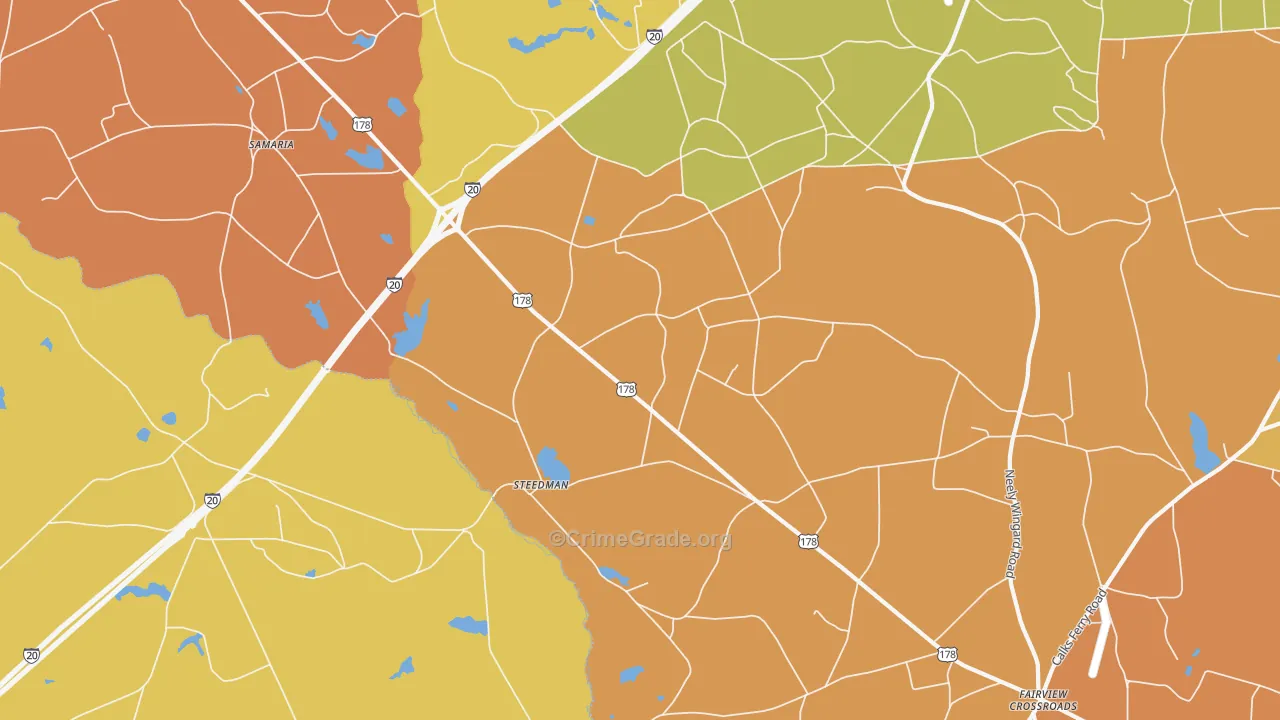 Steedman, SC Map of Burglary Rates