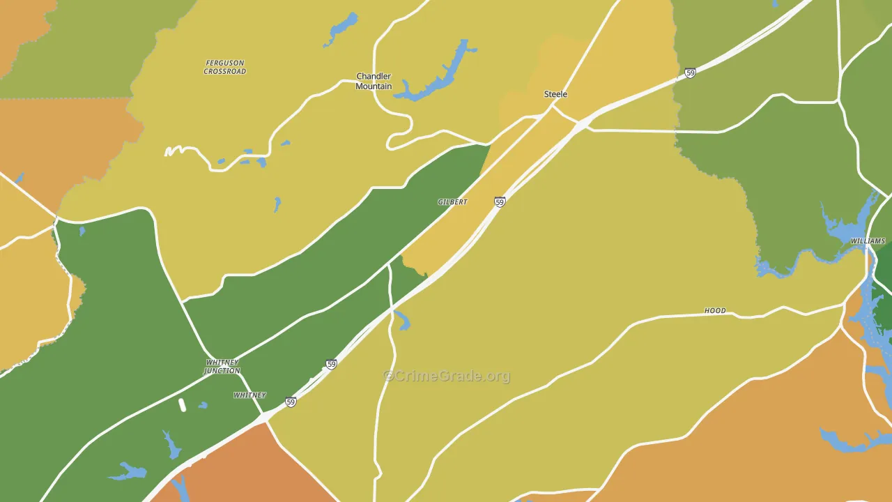 Steele, AL Map of Burglary Rates