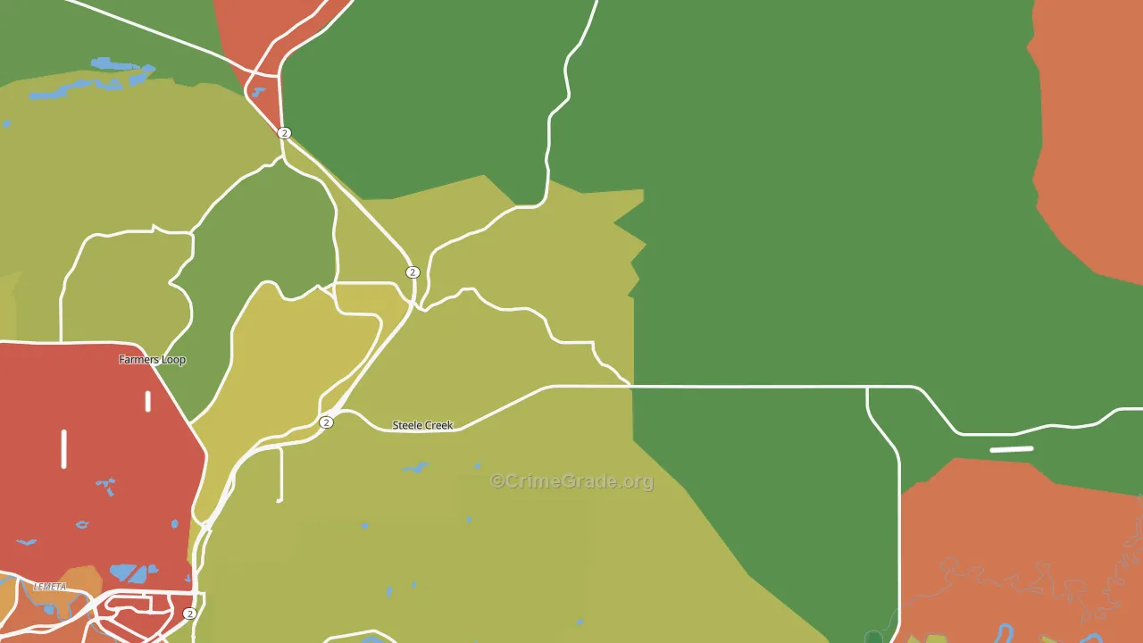 Steele Creek, AK Map of Burglary Rates