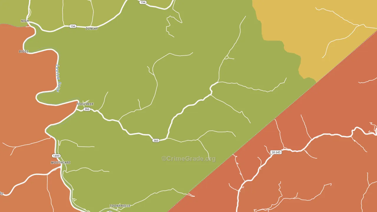 Steele, KY Map of Burglary Rates