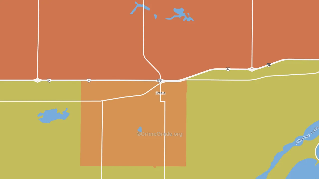 Steele, ND Map of Burglary Rates