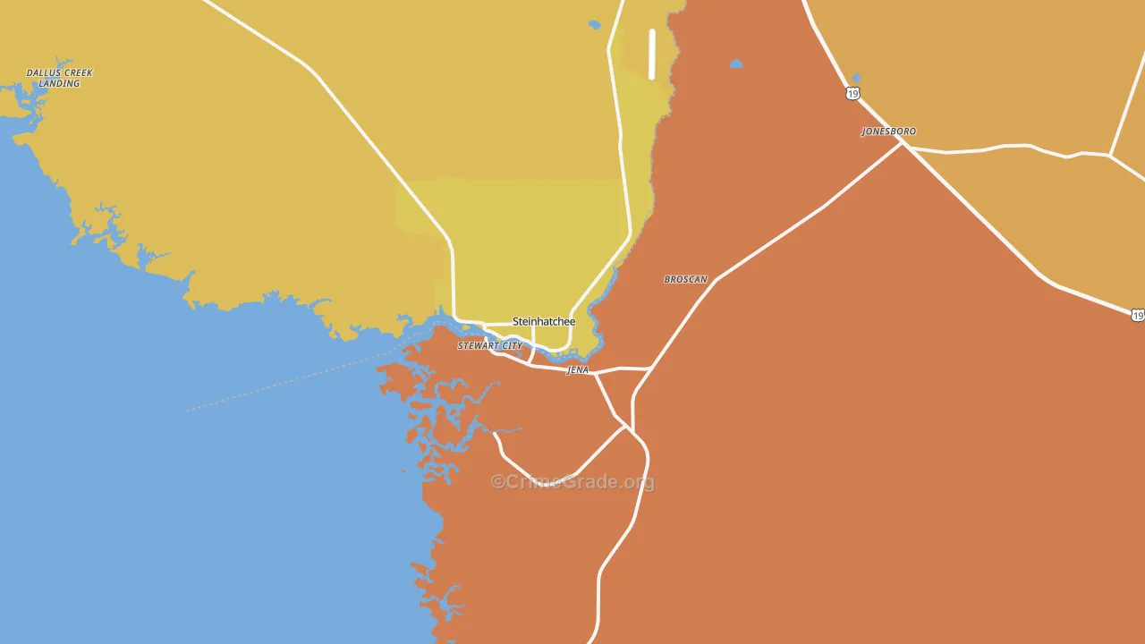 Steinhatchee, FL Map of Burglary Rates