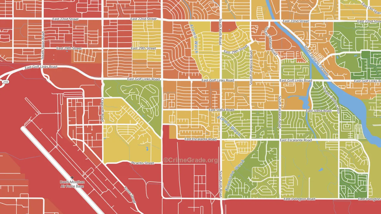 Stella Mann, Tucson, AZ Map of Burglary Rates