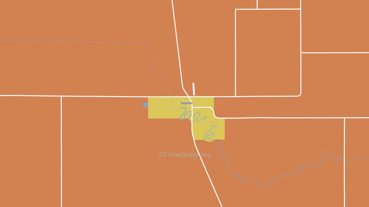 Stephen, MN Map of Burglary Rates