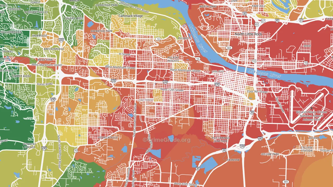 Stephens, Little Rock, AR Map of Burglary Rates