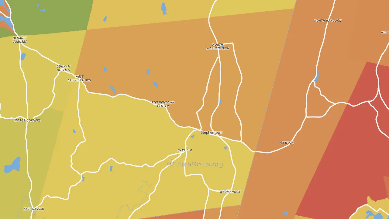 Stephentown, NY Map of Burglary Rates