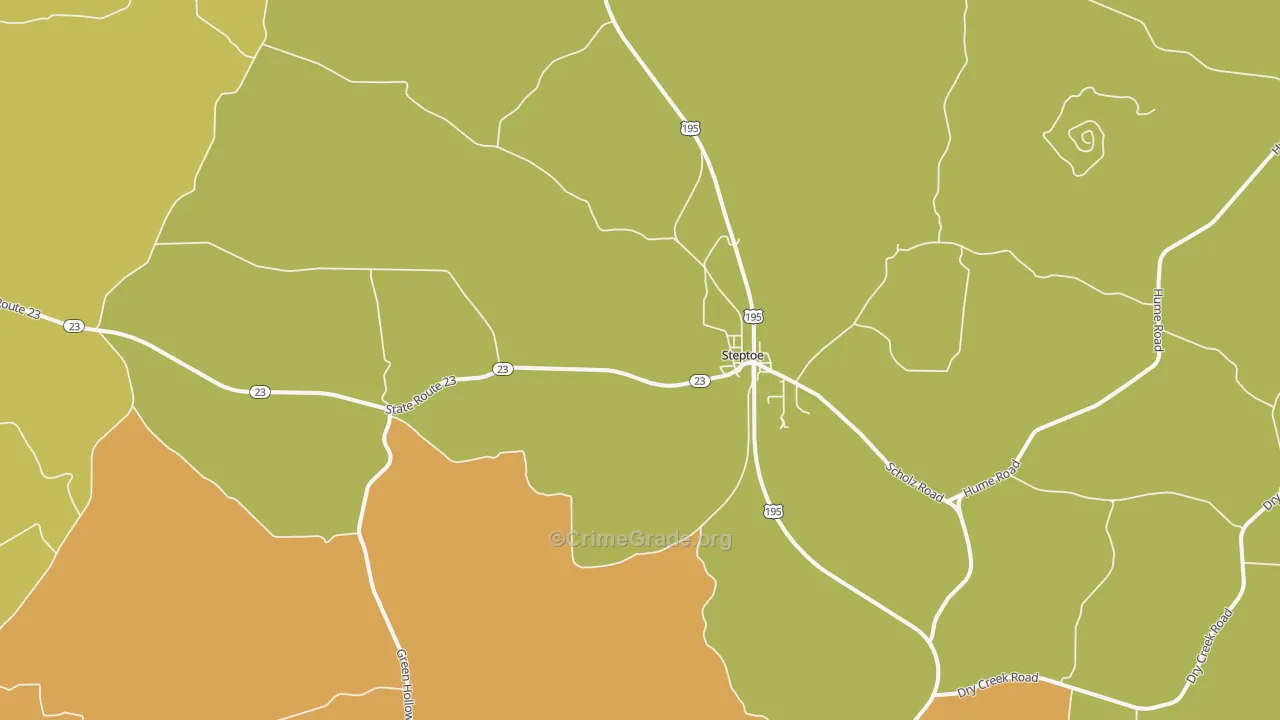 Steptoe, WA Map of Burglary Rates