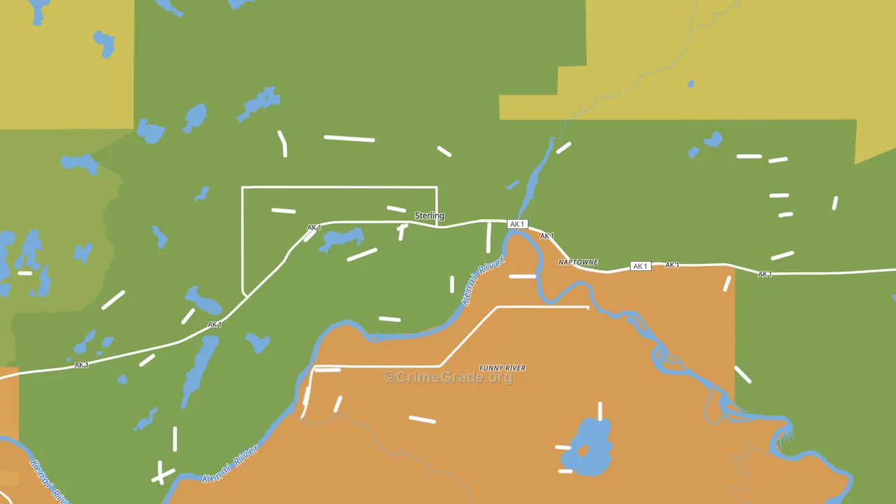 Sterling, AK Map of Burglary Rates