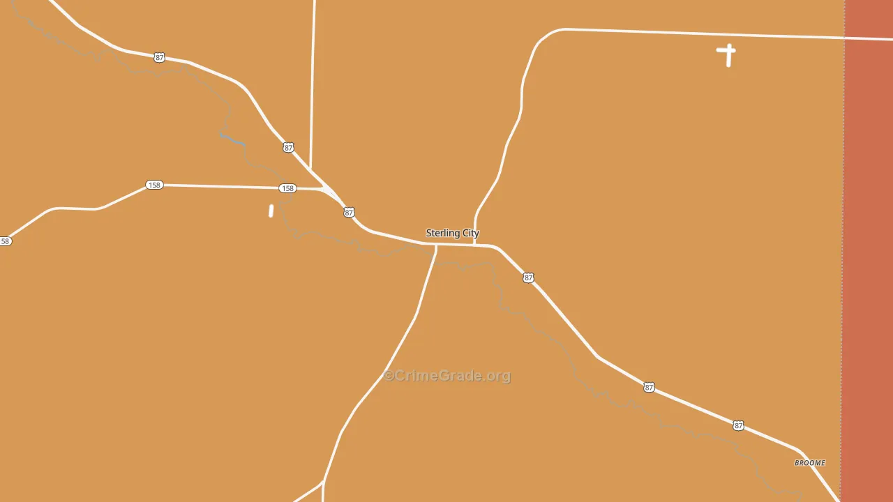 Sterling City, TX Map of Burglary Rates