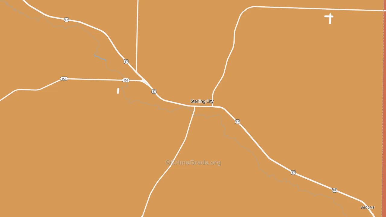Sterling County, TX Map of Burglary Rates