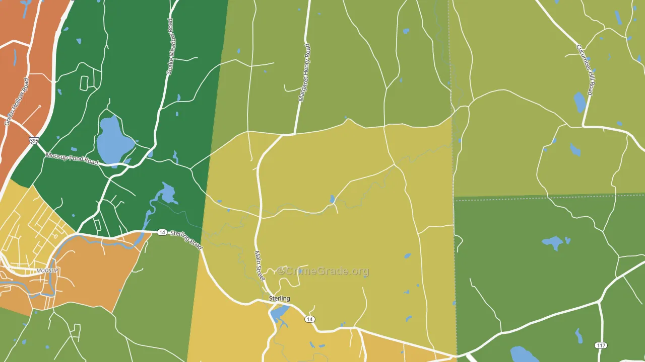 Sterling, CT Map of Burglary Rates