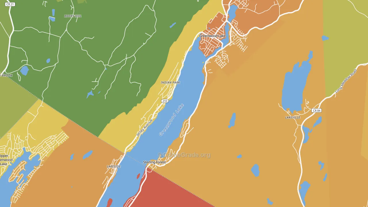 Sterling Forest, NY Map of Burglary Rates