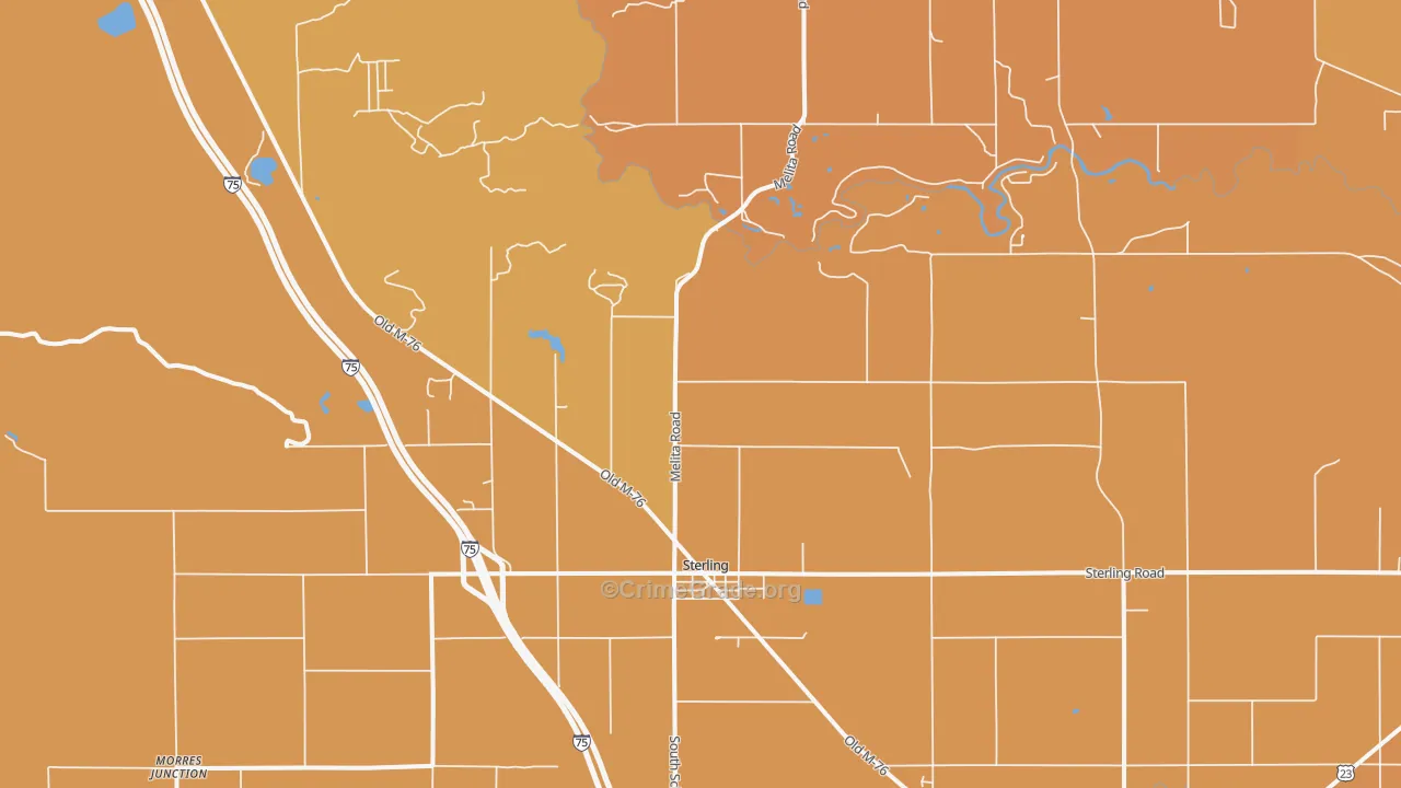 Sterling, MI Map of Burglary Rates