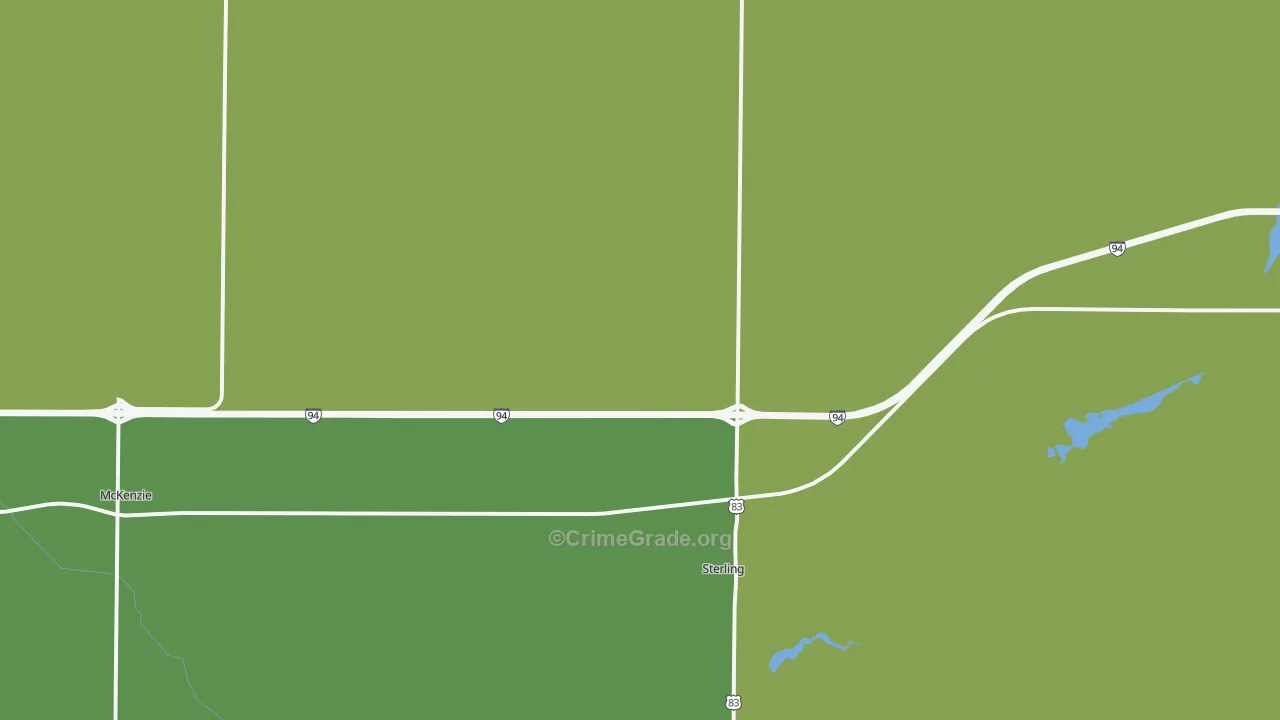 Sterling, ND Map of Burglary Rates