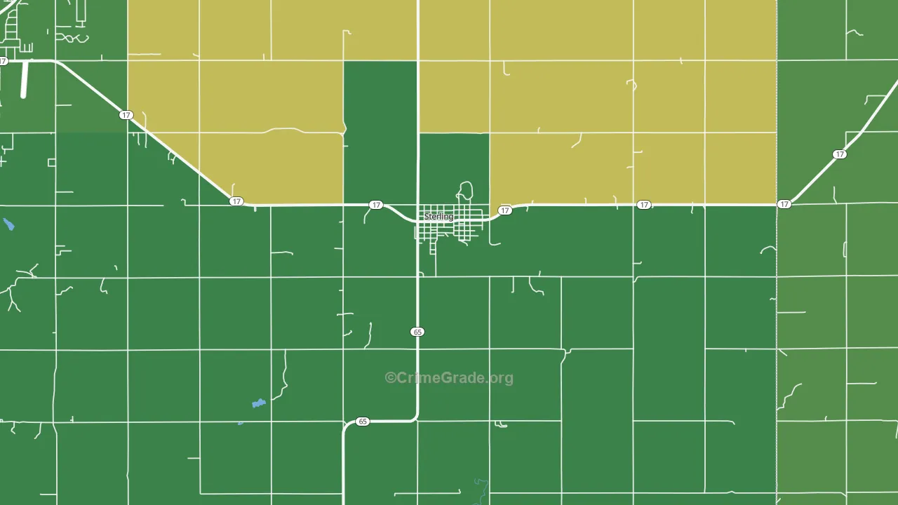 Sterling, OK Map of Burglary Rates
