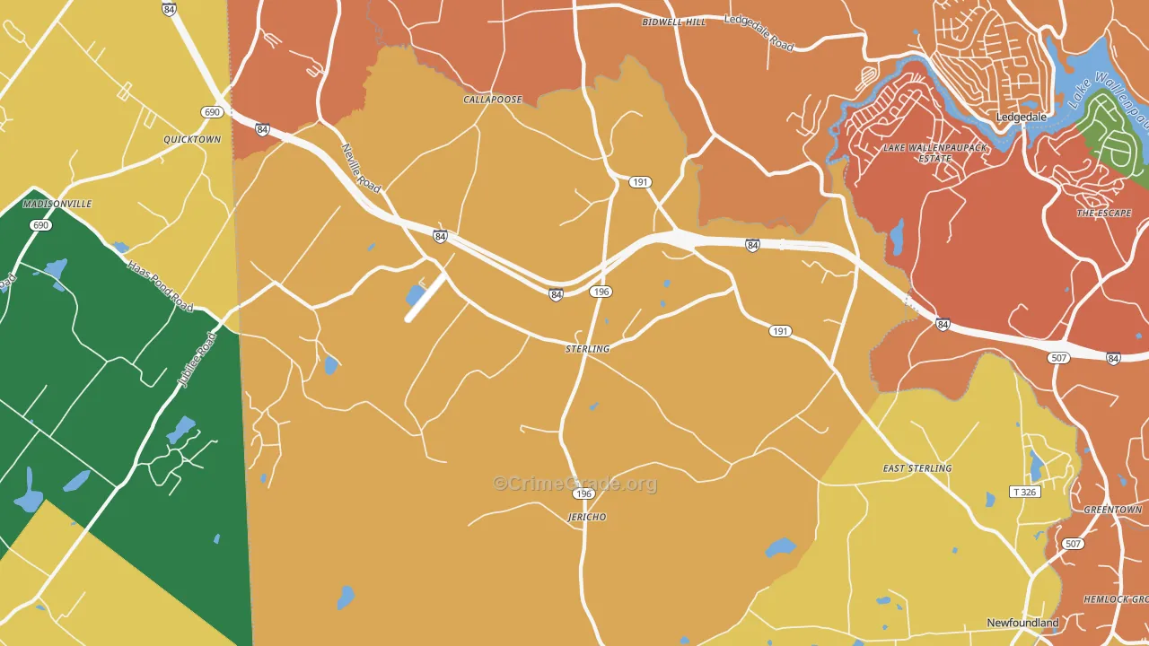 Sterling, PA Map of Burglary Rates