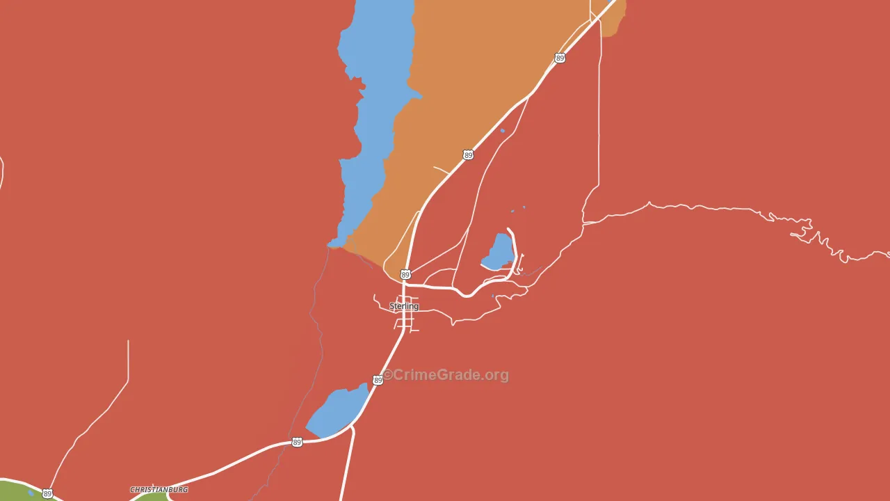 Sterling, UT Map of Burglary Rates
