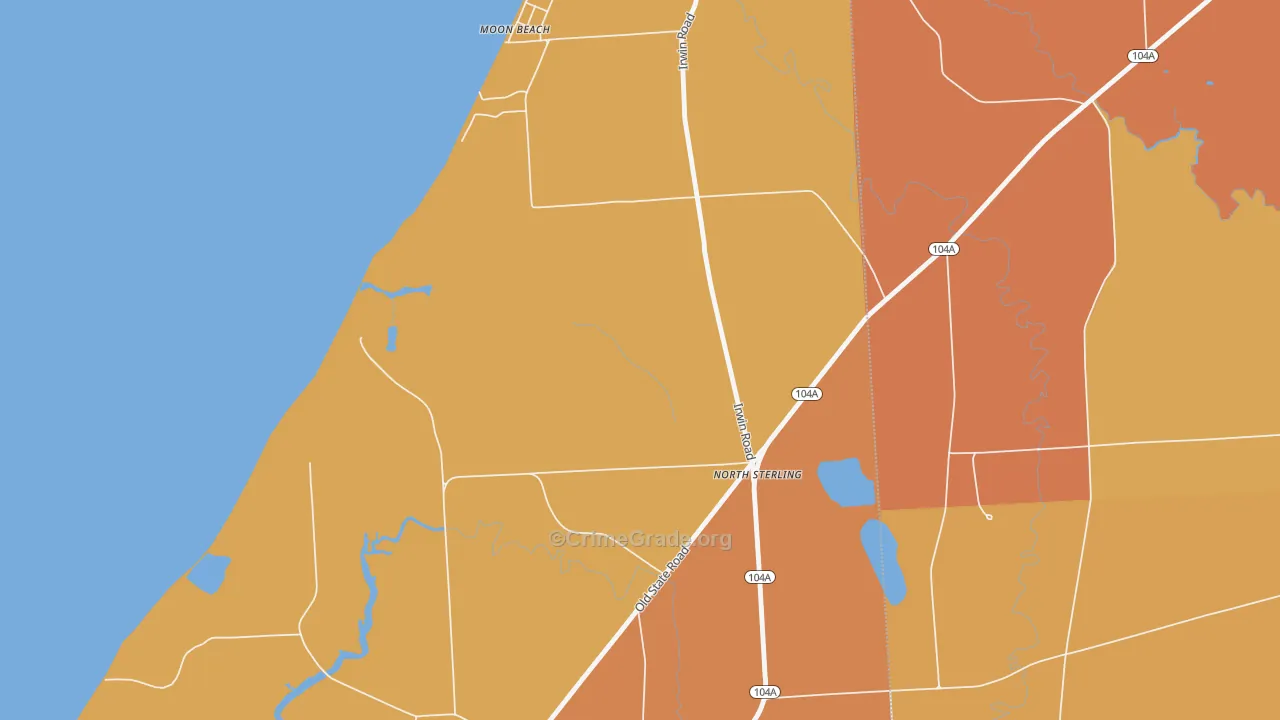 Sterling Valley, NY Map of Burglary Rates