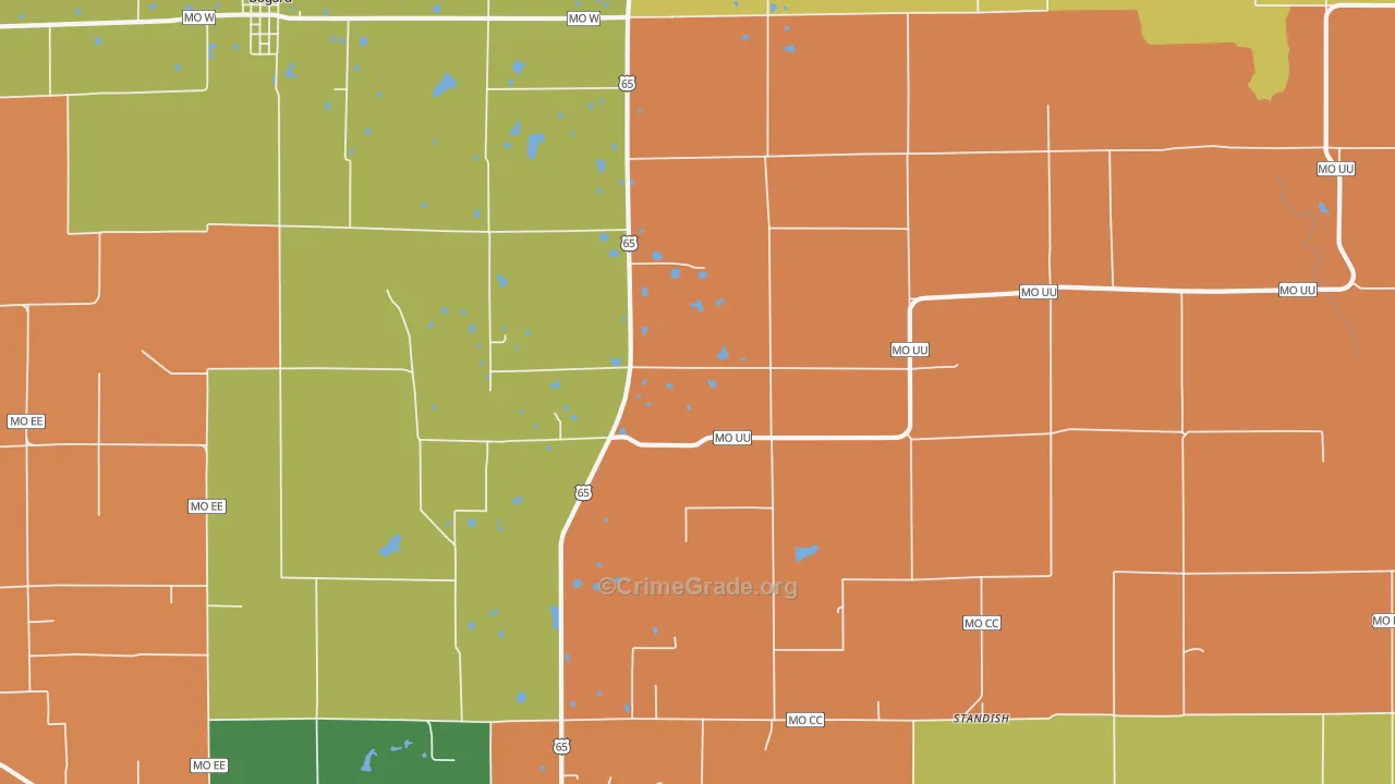 Stet, MO Map of Burglary Rates