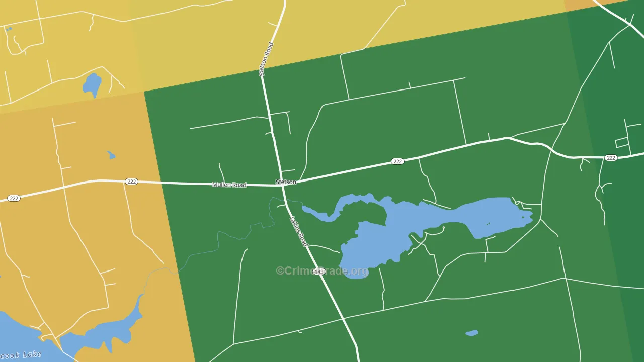 Stetson, ME Map of Burglary Rates