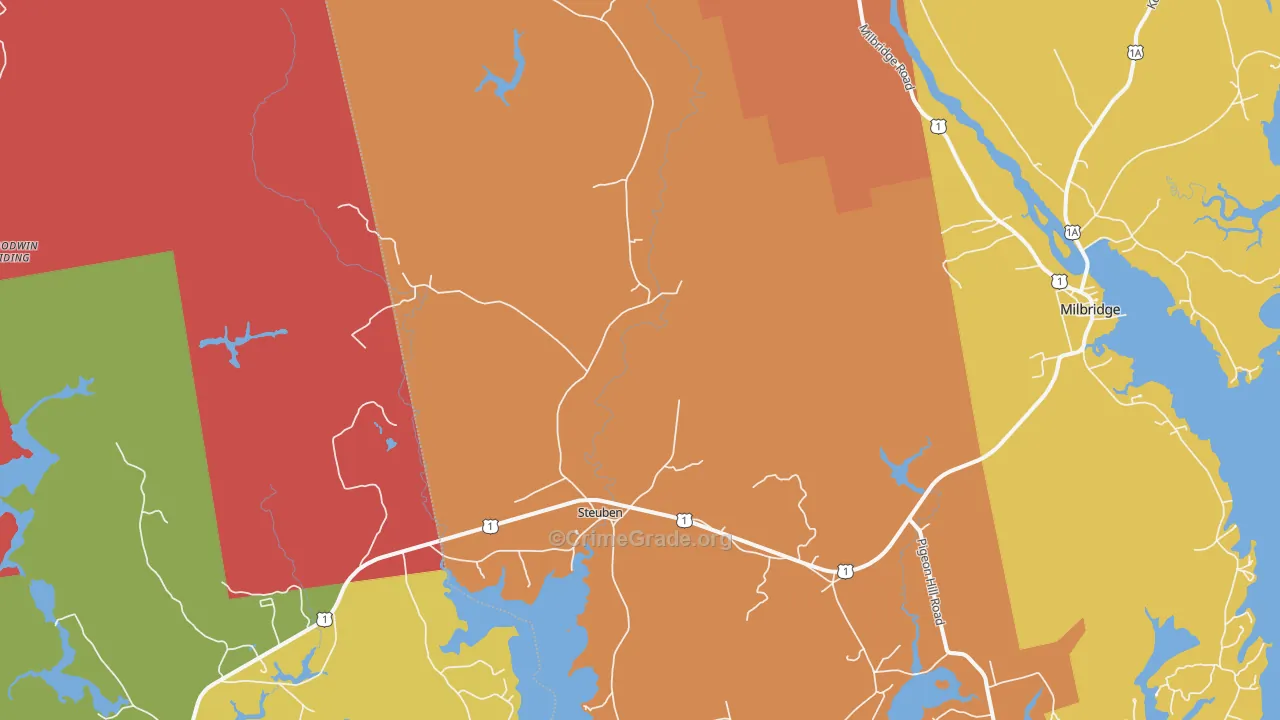 Steuben, ME Map of Burglary Rates