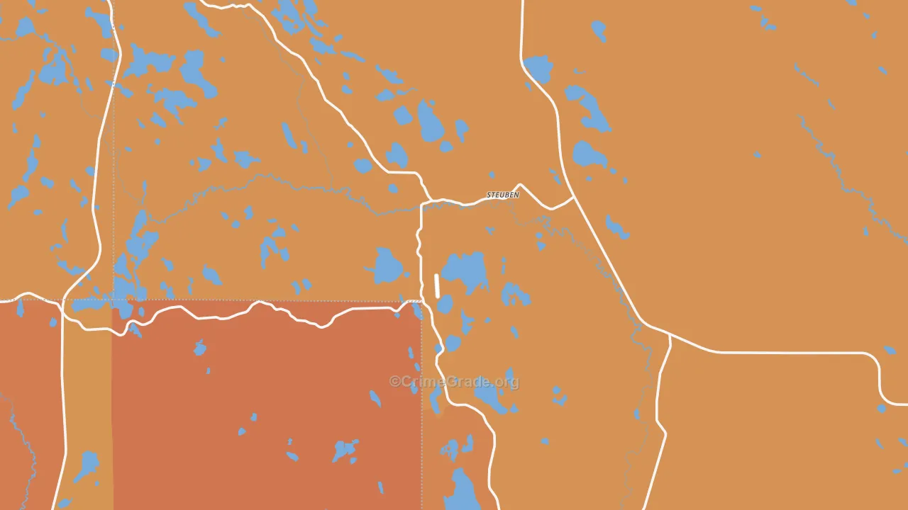 Steuben, MI Map of Burglary Rates