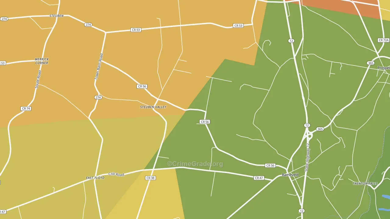 Steuben Valley, NY Map of Burglary Rates