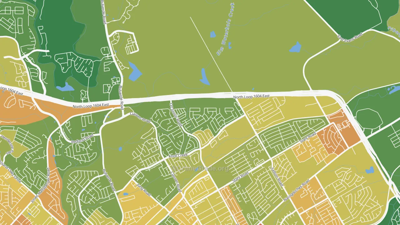 Steubing Ranch, San Antonio, TX Map of Burglary Rates