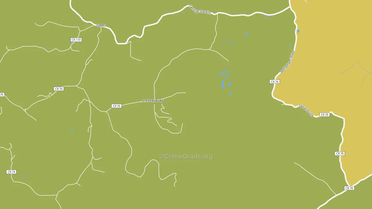 Stevensburg, WV Map of Burglary Rates