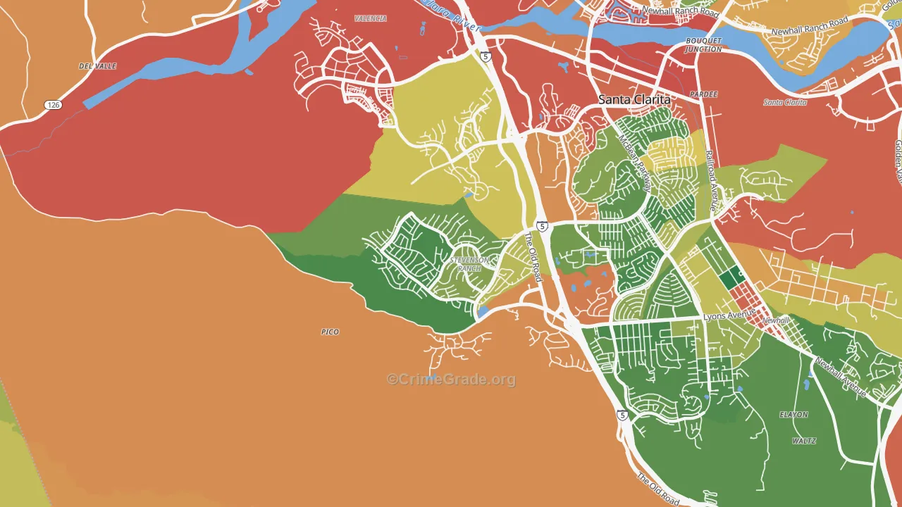 Stevenson Ranch, CA Map of Burglary Rates