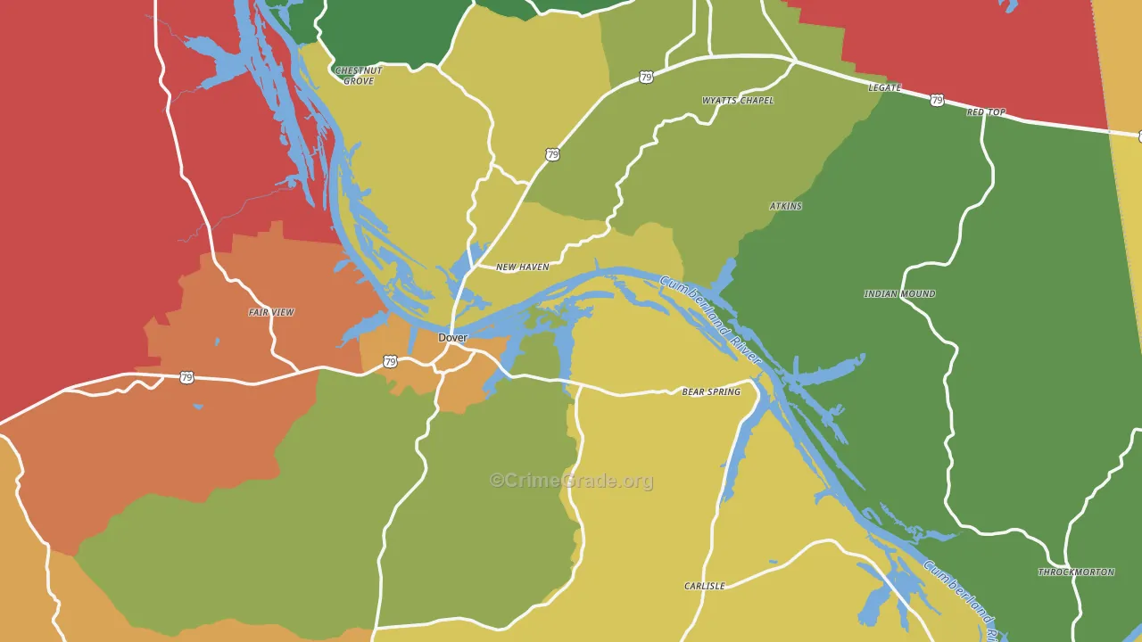 Stewart County, TN Map of Burglary Rates
