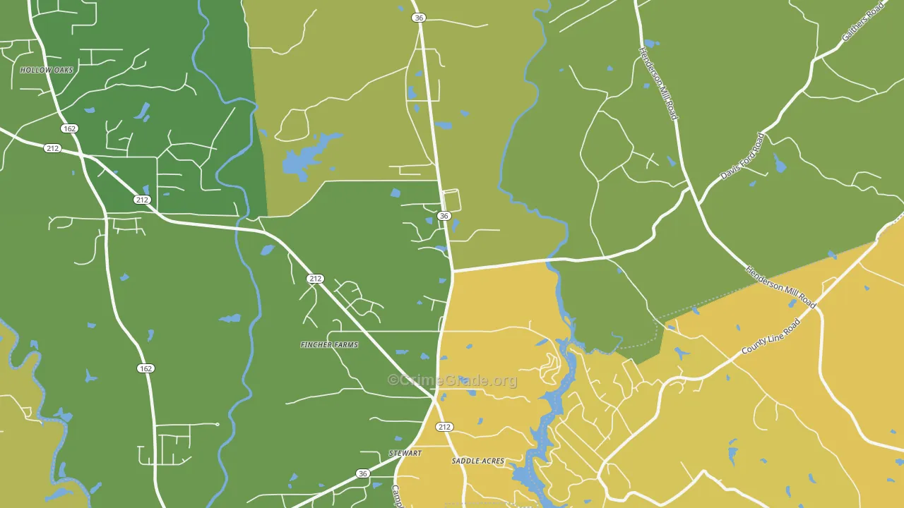Stewart, GA Map of Burglary Rates