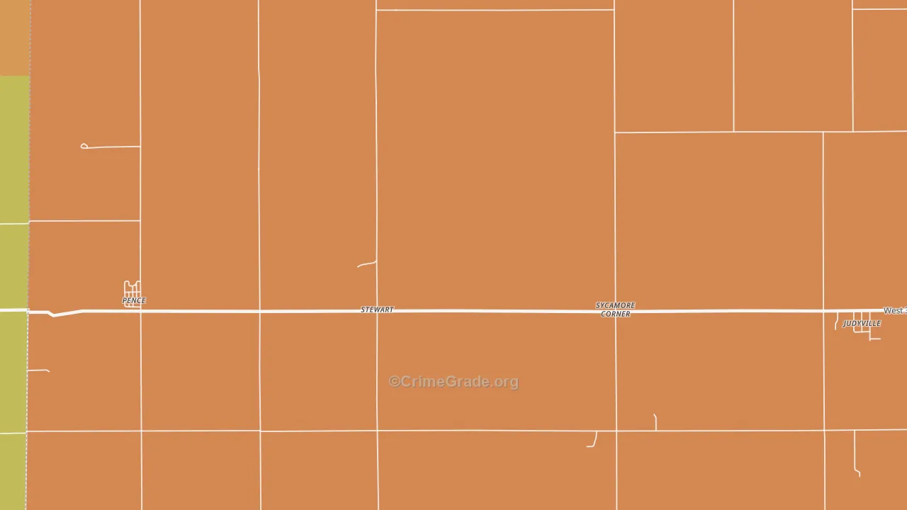 Stewart, IN Map of Burglary Rates