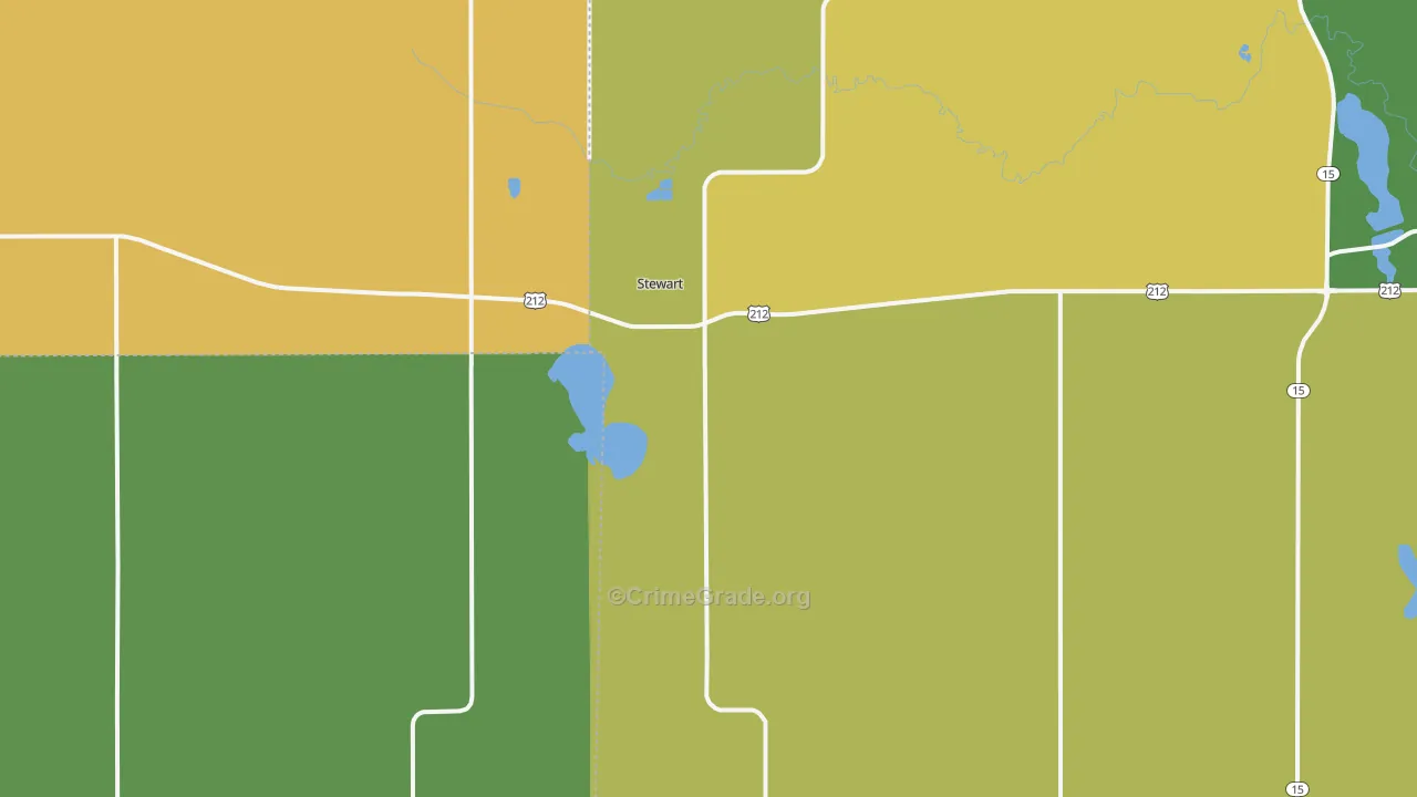 Stewart, MN Map of Burglary Rates