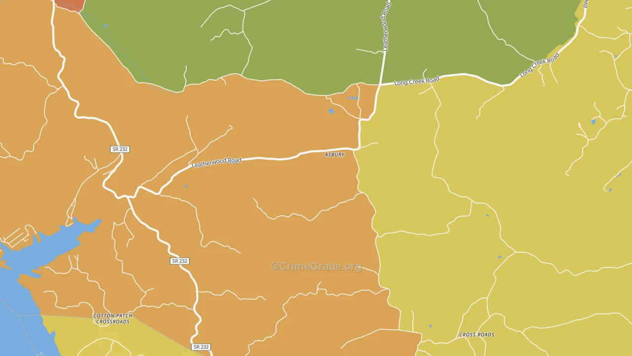 Stewart, TN Map of Burglary Rates