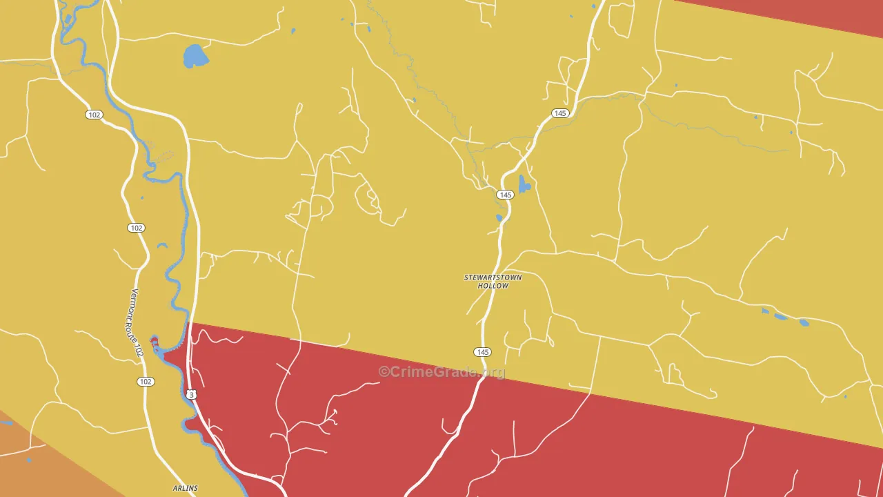 Stewartstown Hollow, NH Map of Burglary Rates