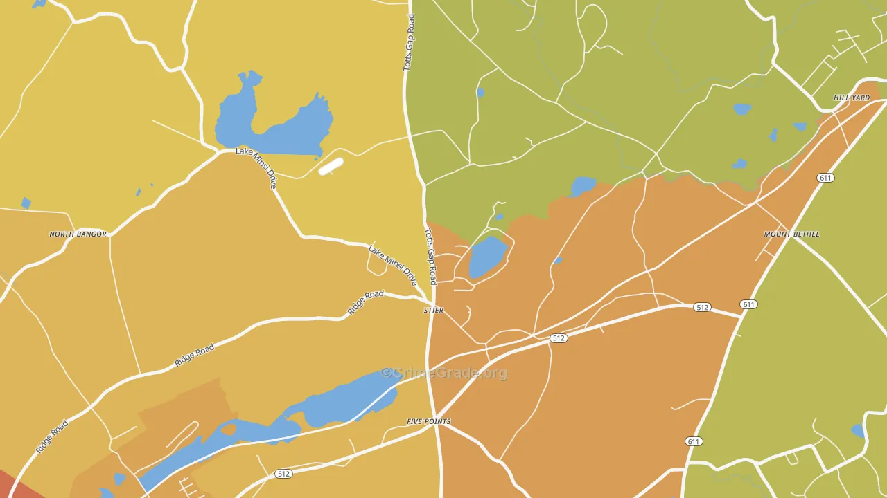 Stier, PA Map of Burglary Rates