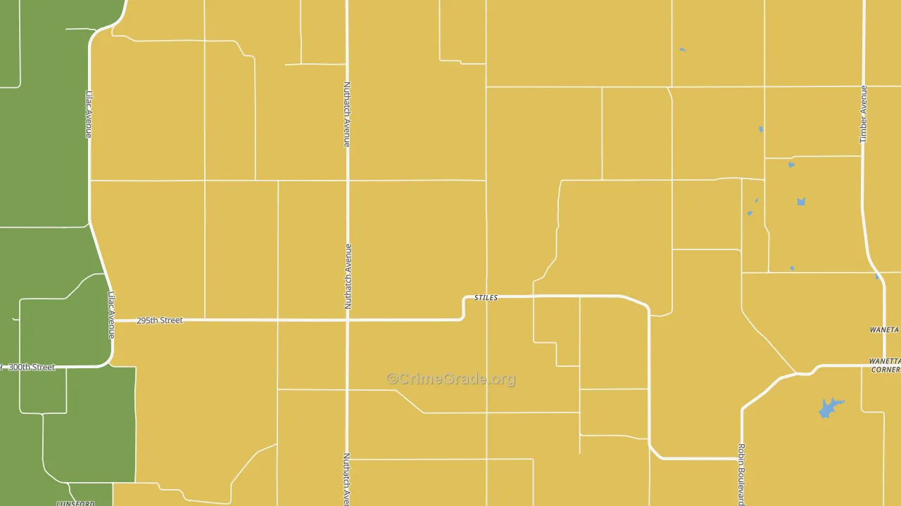 Stiles, IA Map of Burglary Rates
