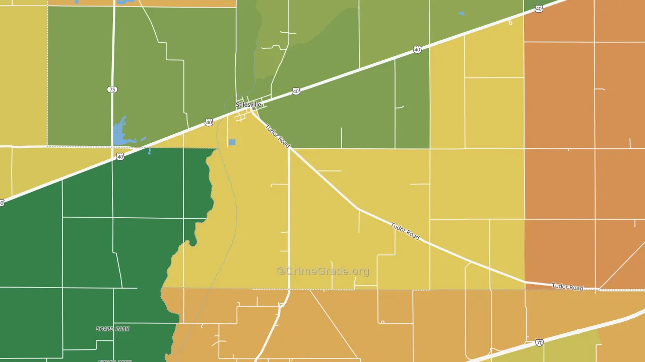Stilesville, IN Map of Burglary Rates
