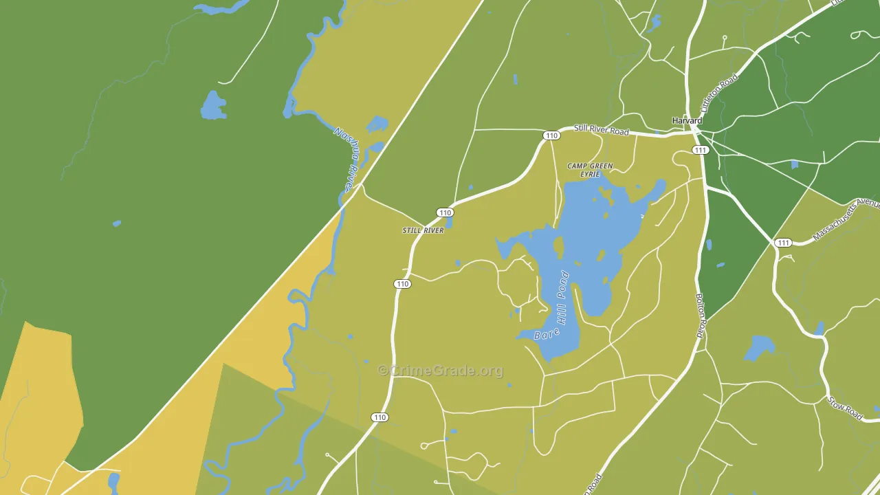 Still River, MA Map of Burglary Rates