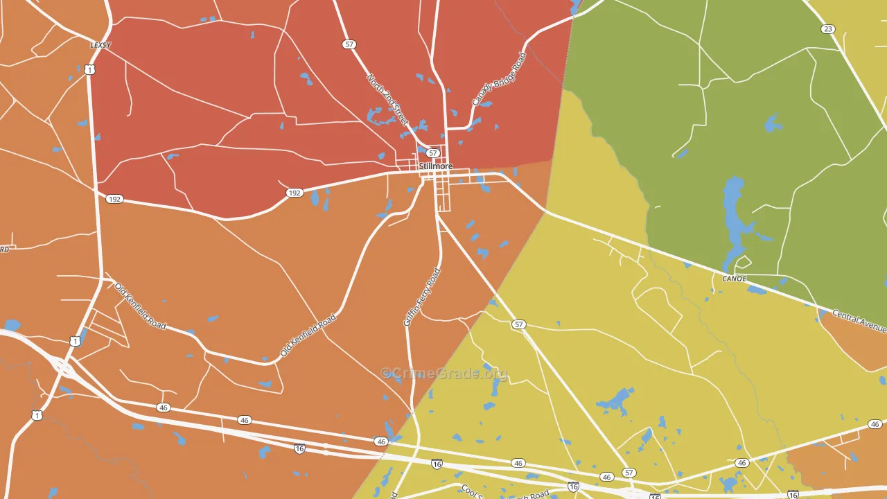 Stillmore, GA Map of Burglary Rates